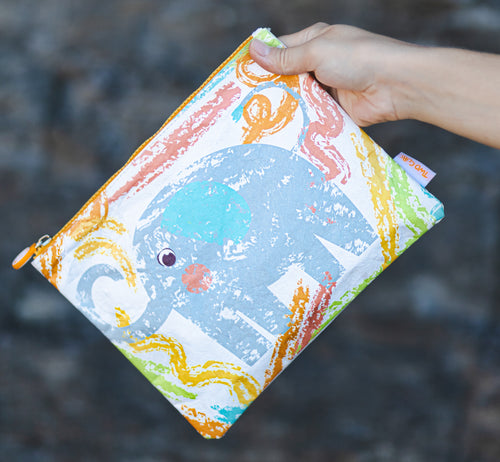 Waterproof lining of Twisty Kids pencil case - wipe-clean and mess-free for travel