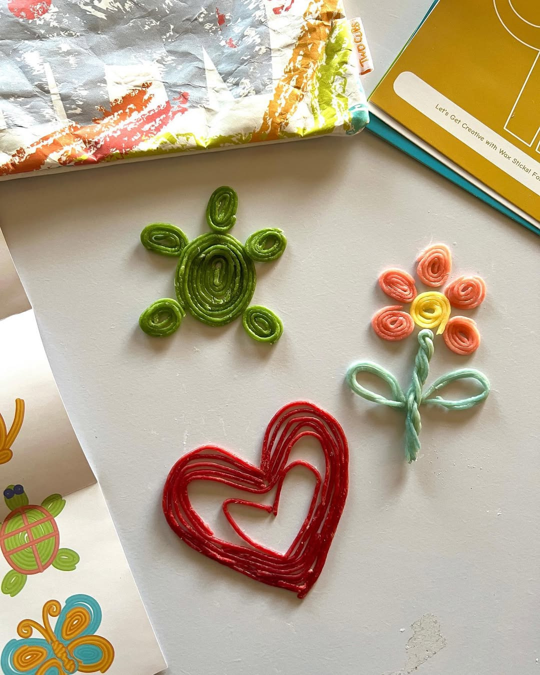 Sensory play activity with wax sticks for autism friendly play for hands-on learning activity 2